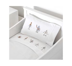 Juego sábanas cuna 200 hilos Robot diseño