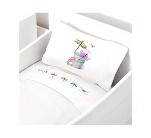 Juego sábanas cuna 200 hilos Libélula diseño