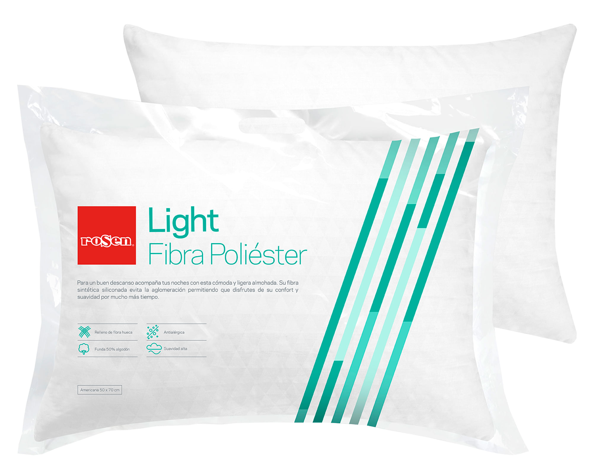 Rosen Set 2 almohadas 50x70 cm Light blanco