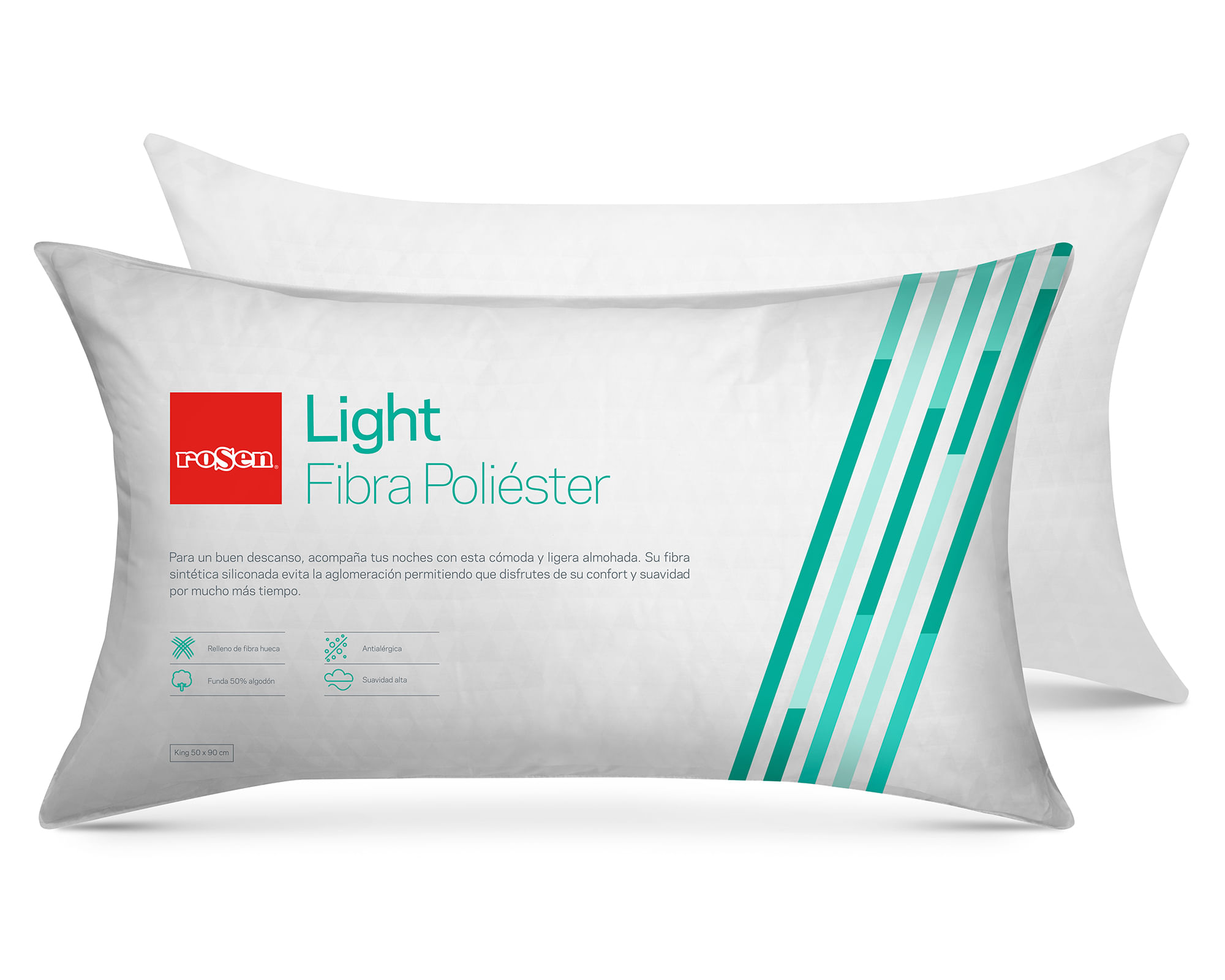 Rosen Set 2 almohadas 50x90 cm Light blanco