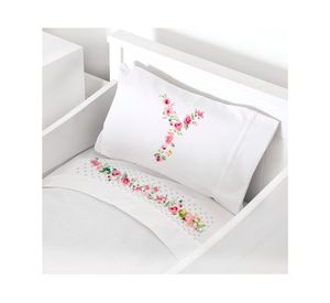 Juego sábanas cuna 200 hilos Letra vintage Y diseño