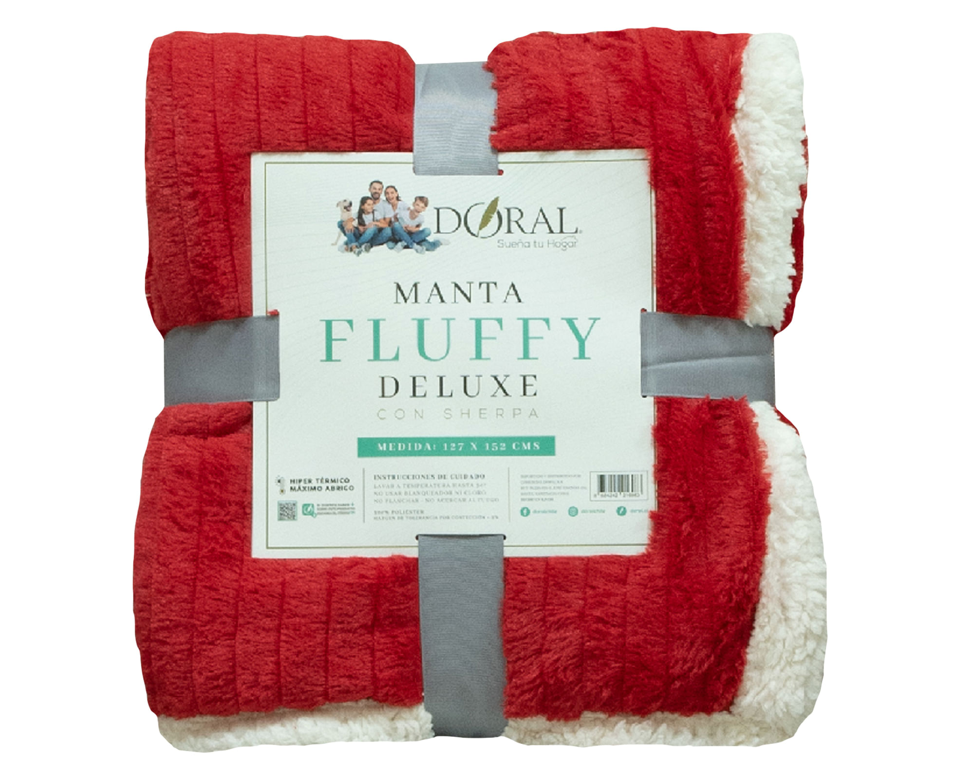 Doral Mantas Fluffly rojo 127x152 cm 1 un.