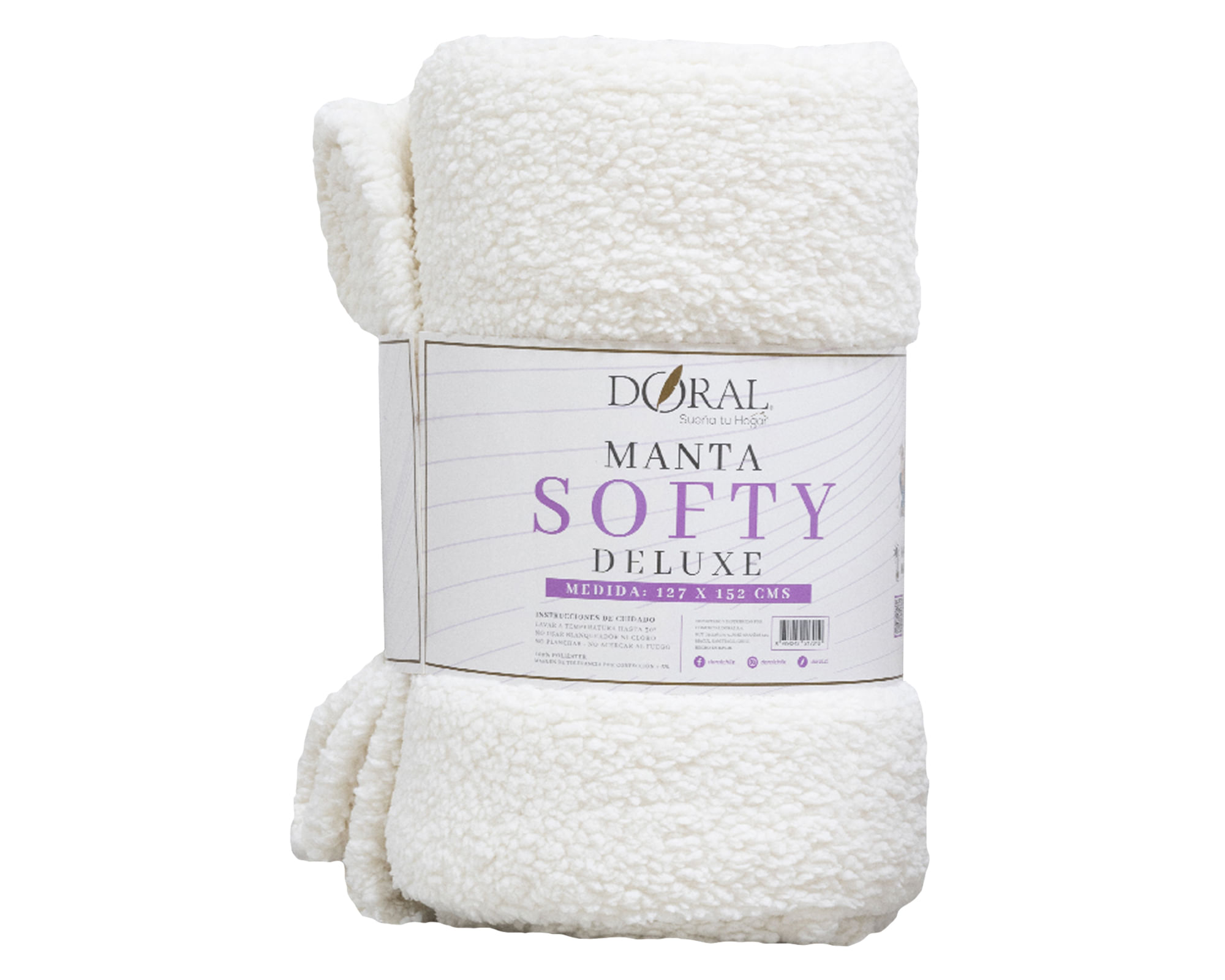 Doral Manta Softy Lisa blanco 127x152 cm