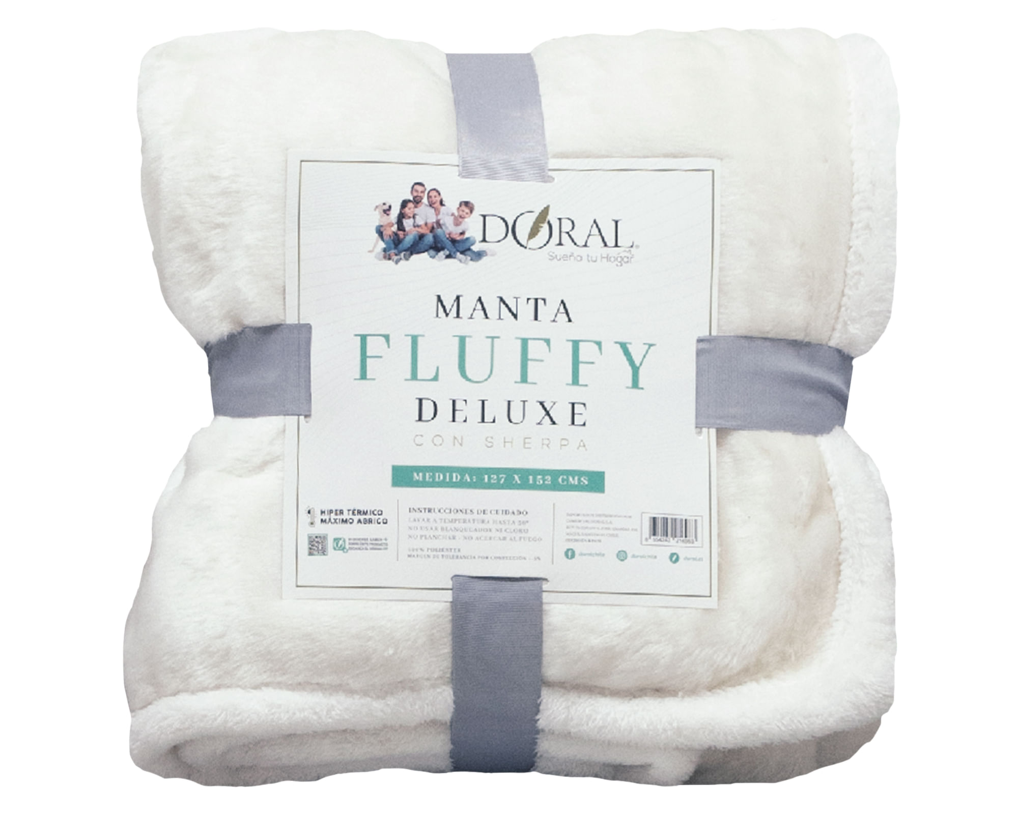Doral Mantas Fluffly blanco 127x152 cm 1 un.