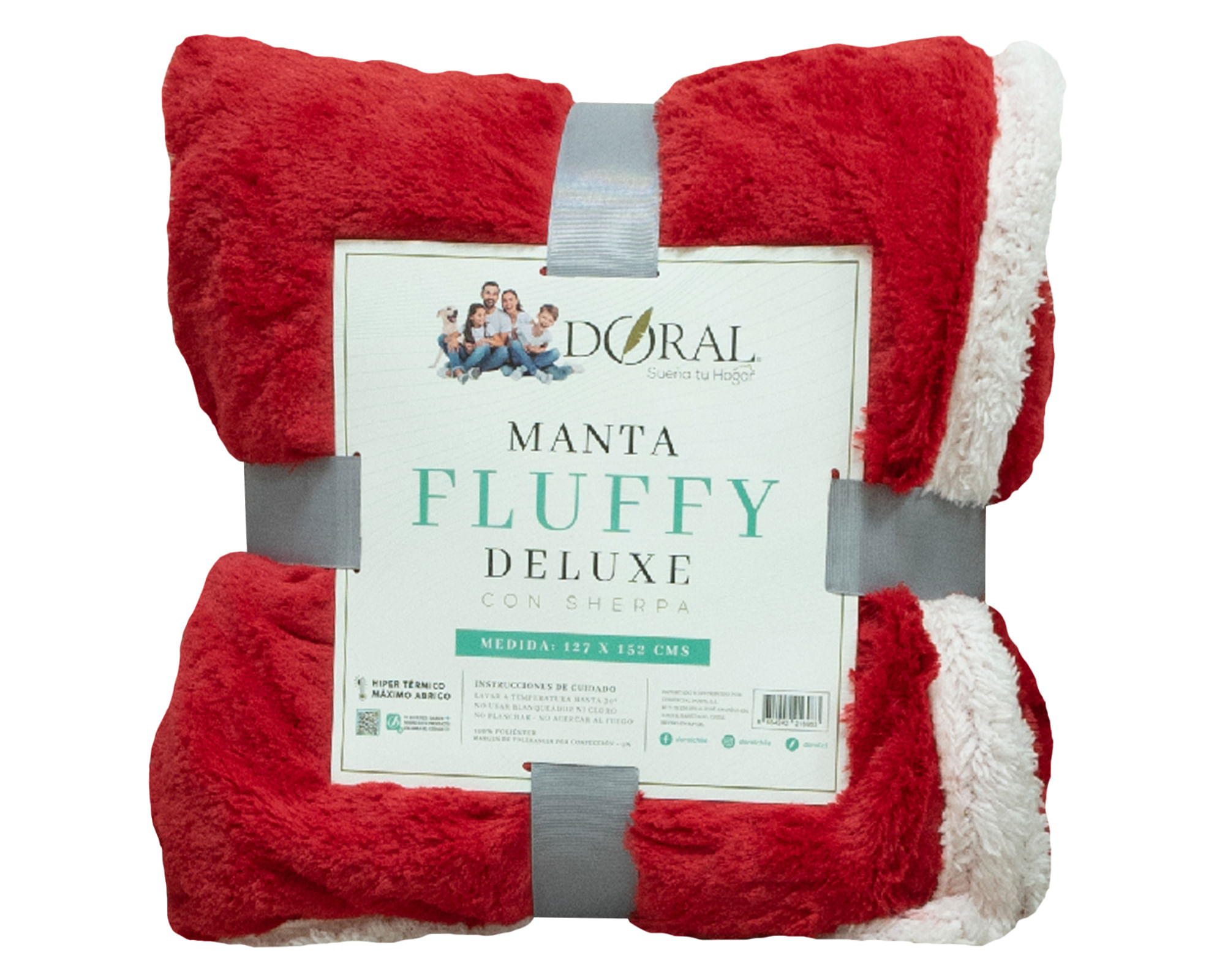 Doral Mantas Fluffly rojo 127x152 cm 1 un.