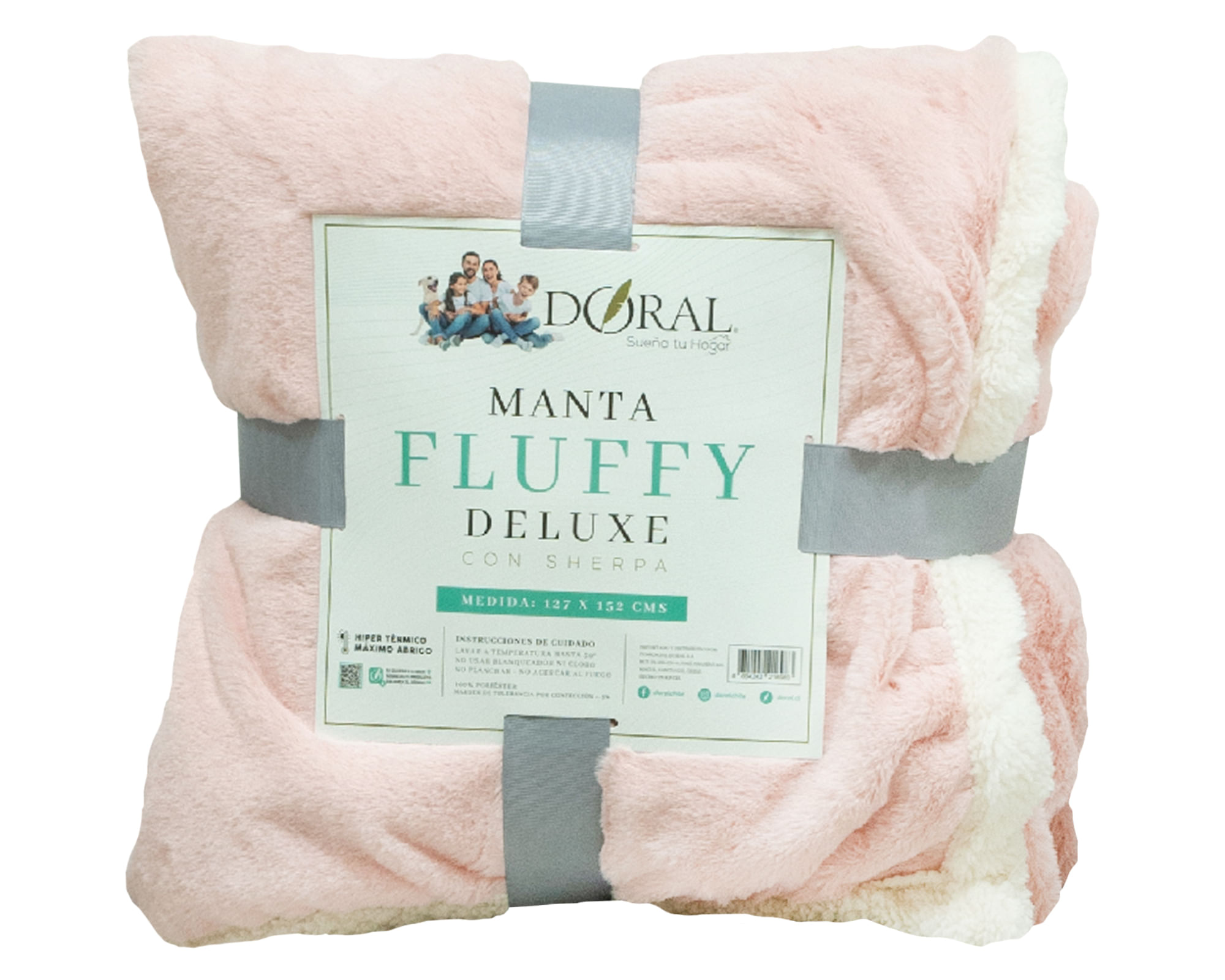 Doral Mantas Fluffly rosado 127x152 cm 1 un.