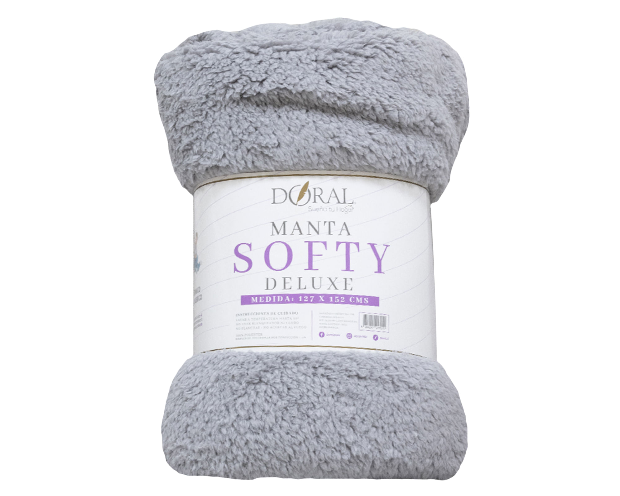 Doral Manta Softy Lisa gris 127x152 cm
