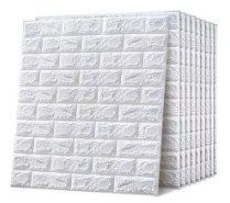 Lamina 3d Ladrillo Color Blanco Pack De 10
