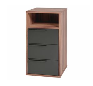 Cajonera con nicho Office III castaño/negro