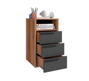 Cajonera con nicho Office III castaño/negro