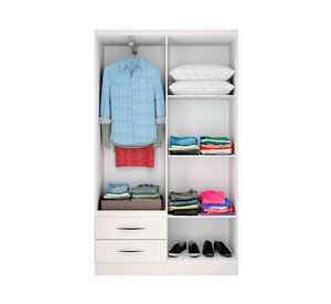 Clóset 4 puertas 2 cajones Romina blanco