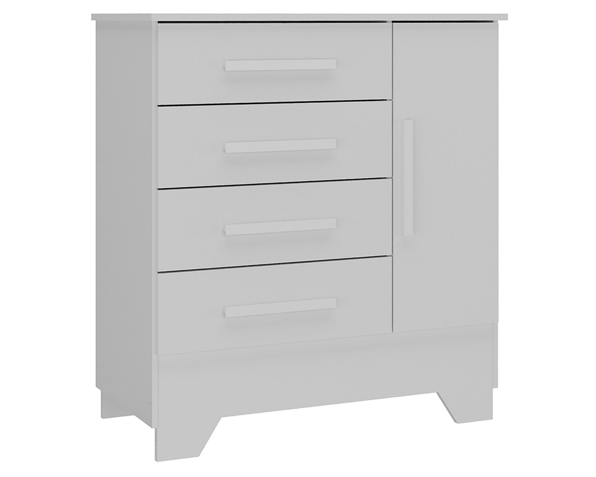 Di Poretti Design Cómoda Catavento blanco 1 Puerta 4 cajones