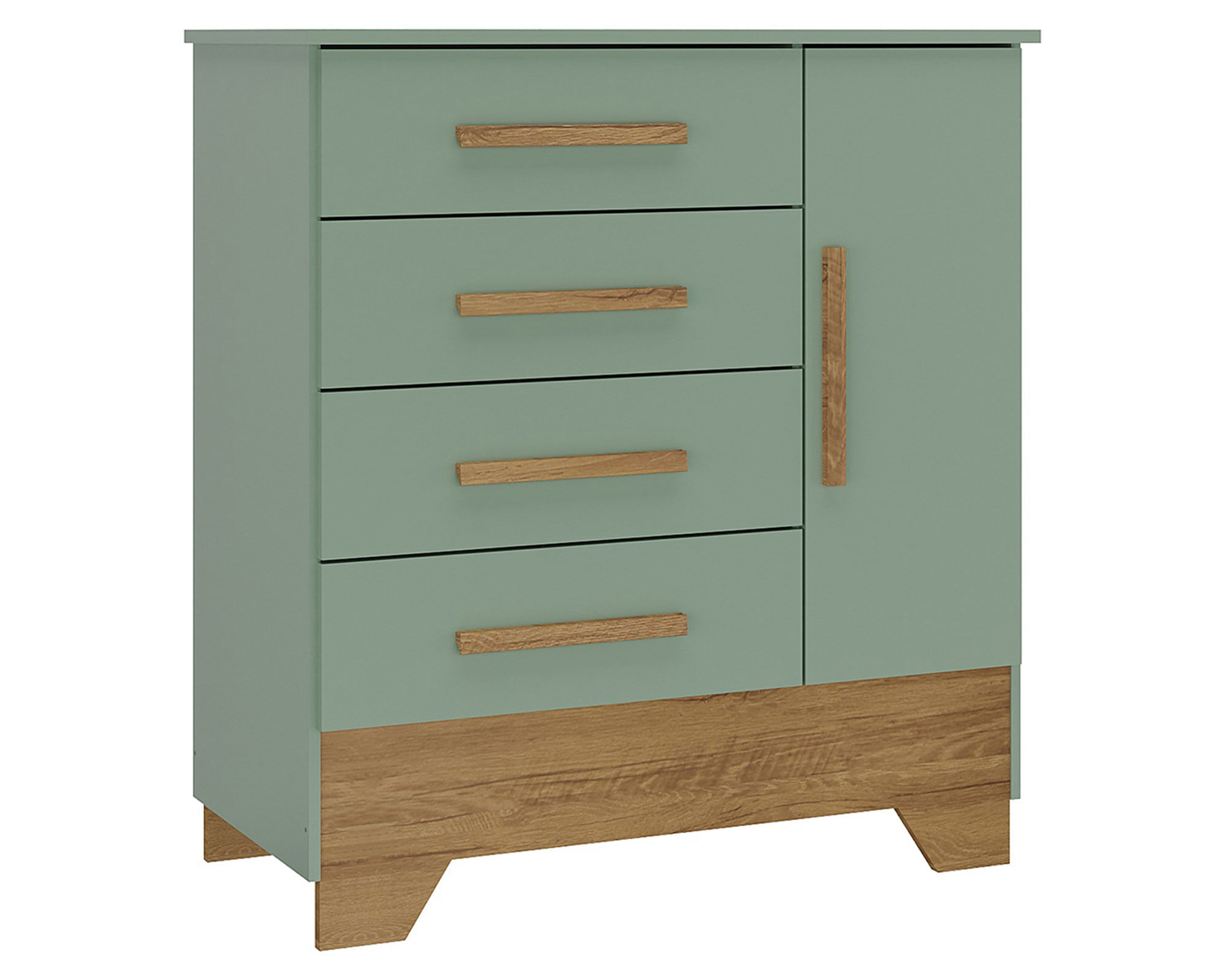 Di Poretti Design Cómoda Catavento verde 1 Puerta 4 cajones