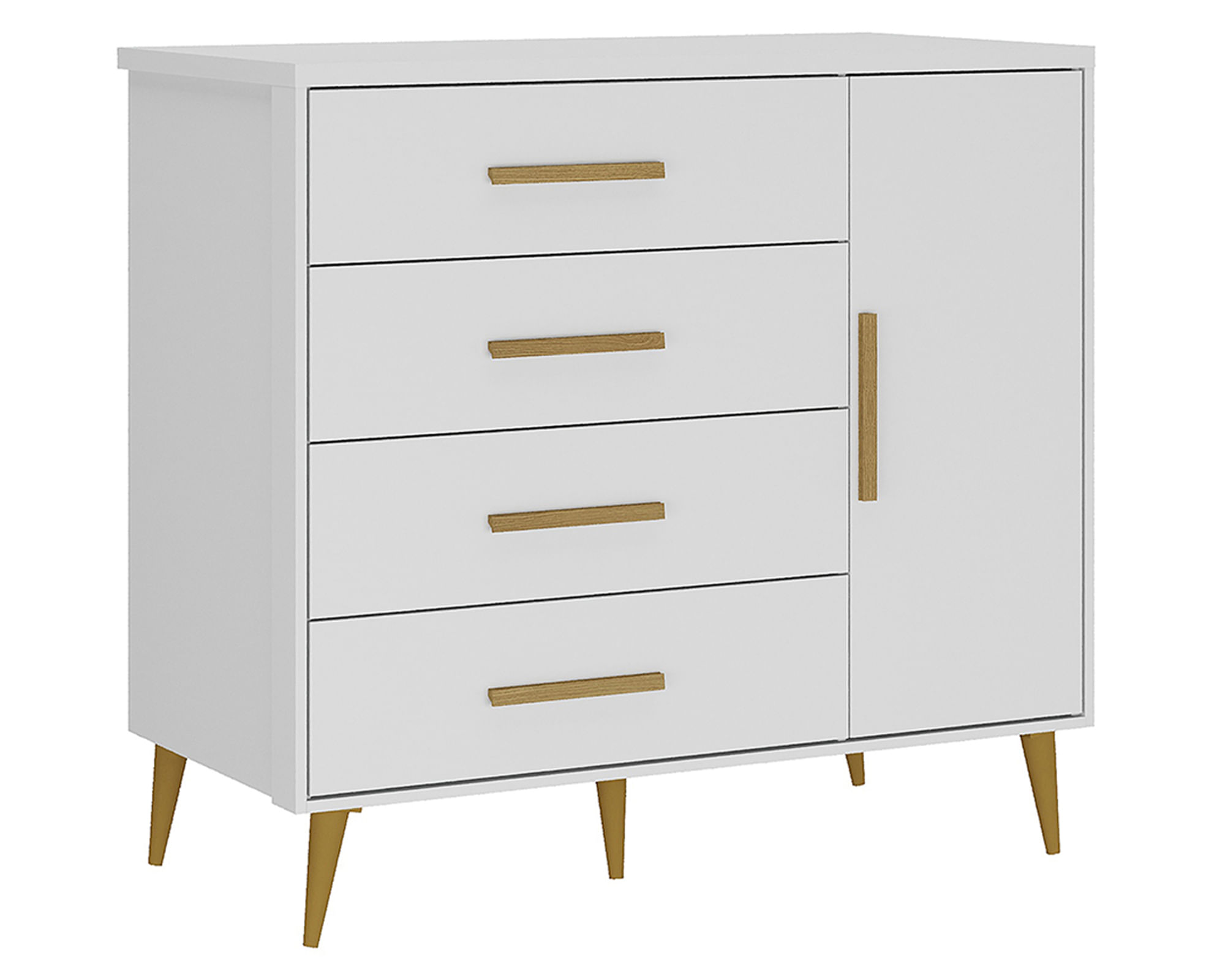 Di Poretti Design Cómoda Kids blanco 1 Puerta 4 cajones