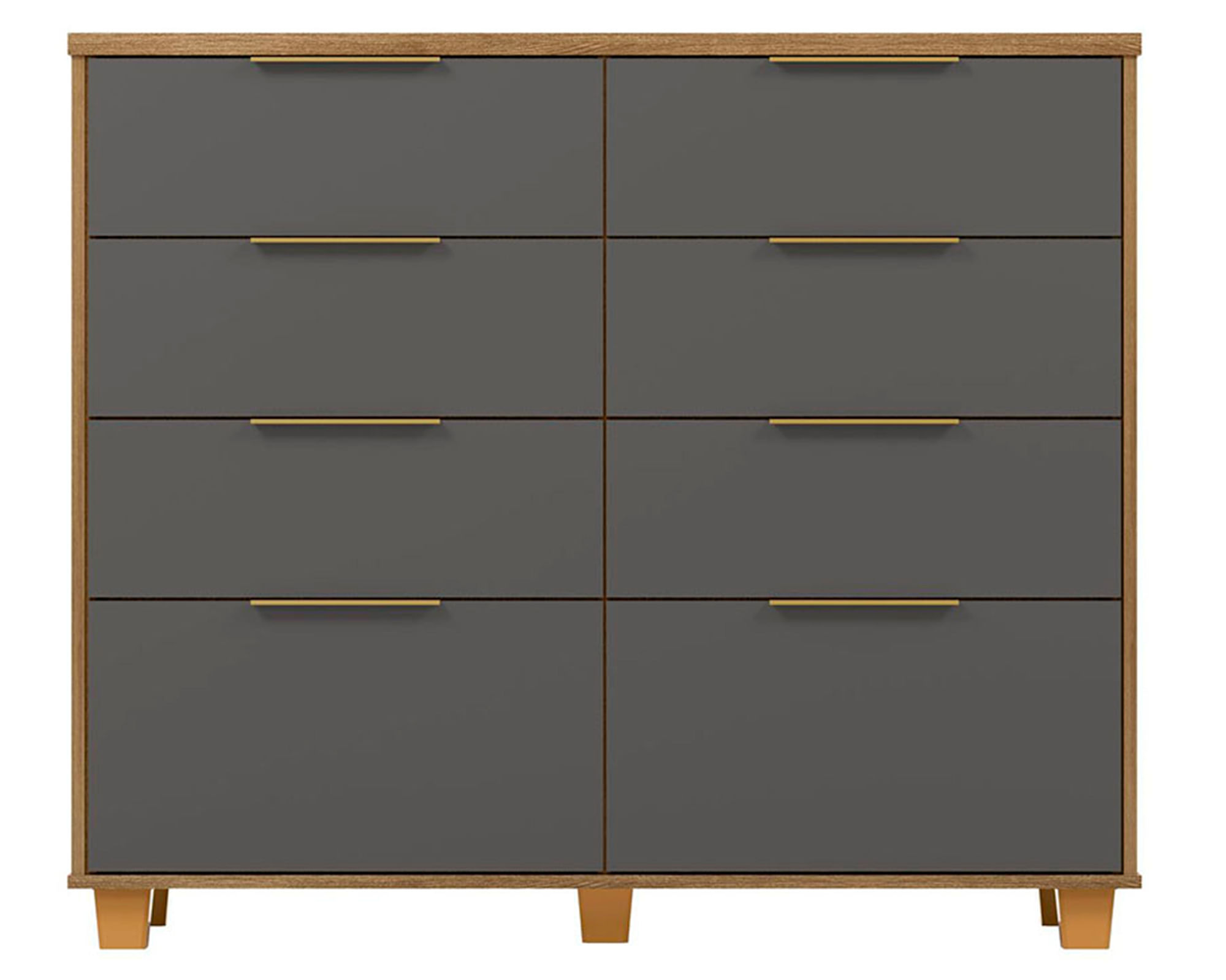 VekkaHome Cómoda Dubai gris 8 cajones