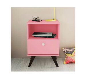 Velador 1 cajón Retro rosado