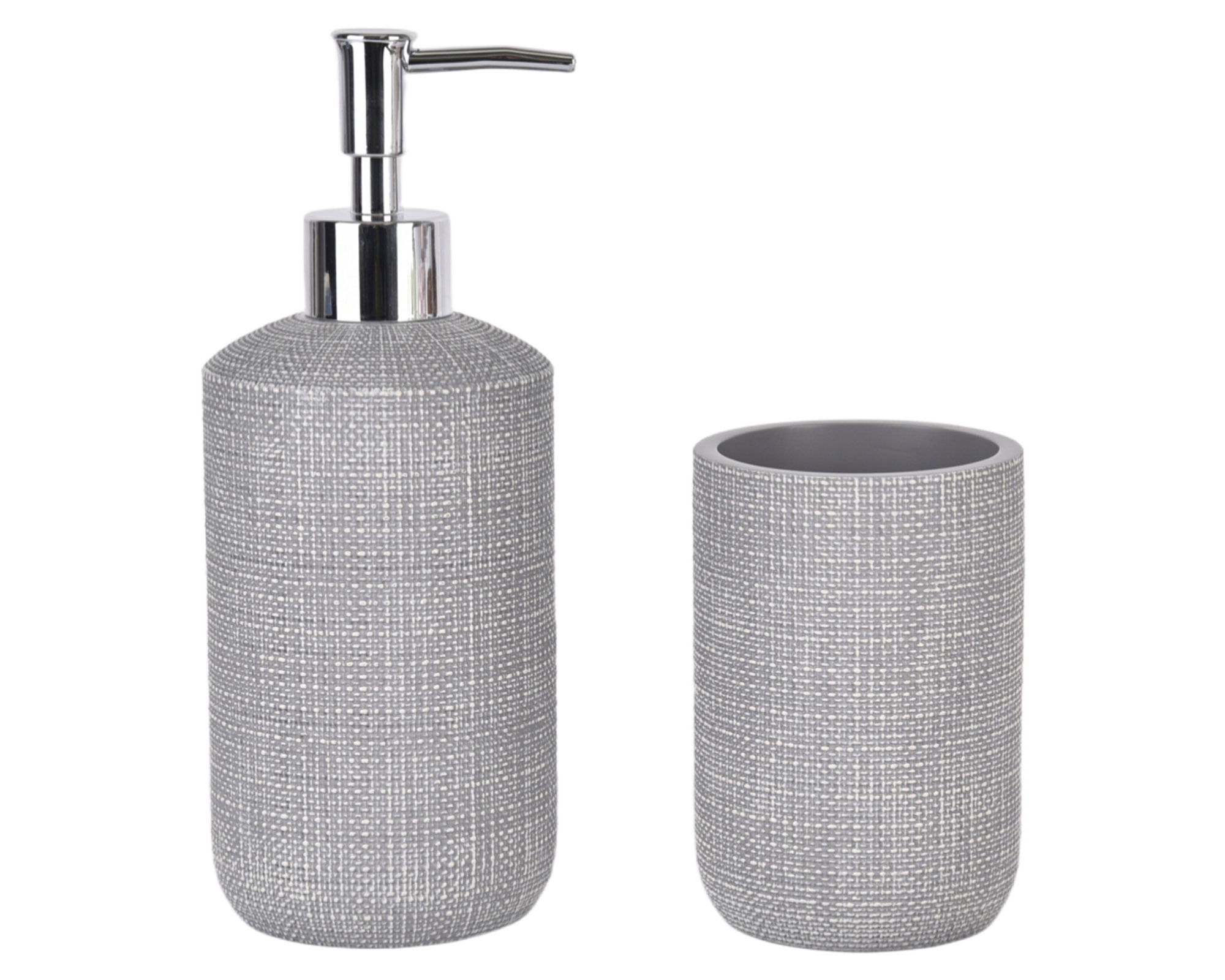 Accesorio baño Textura cemento gris claro 2 Piezas