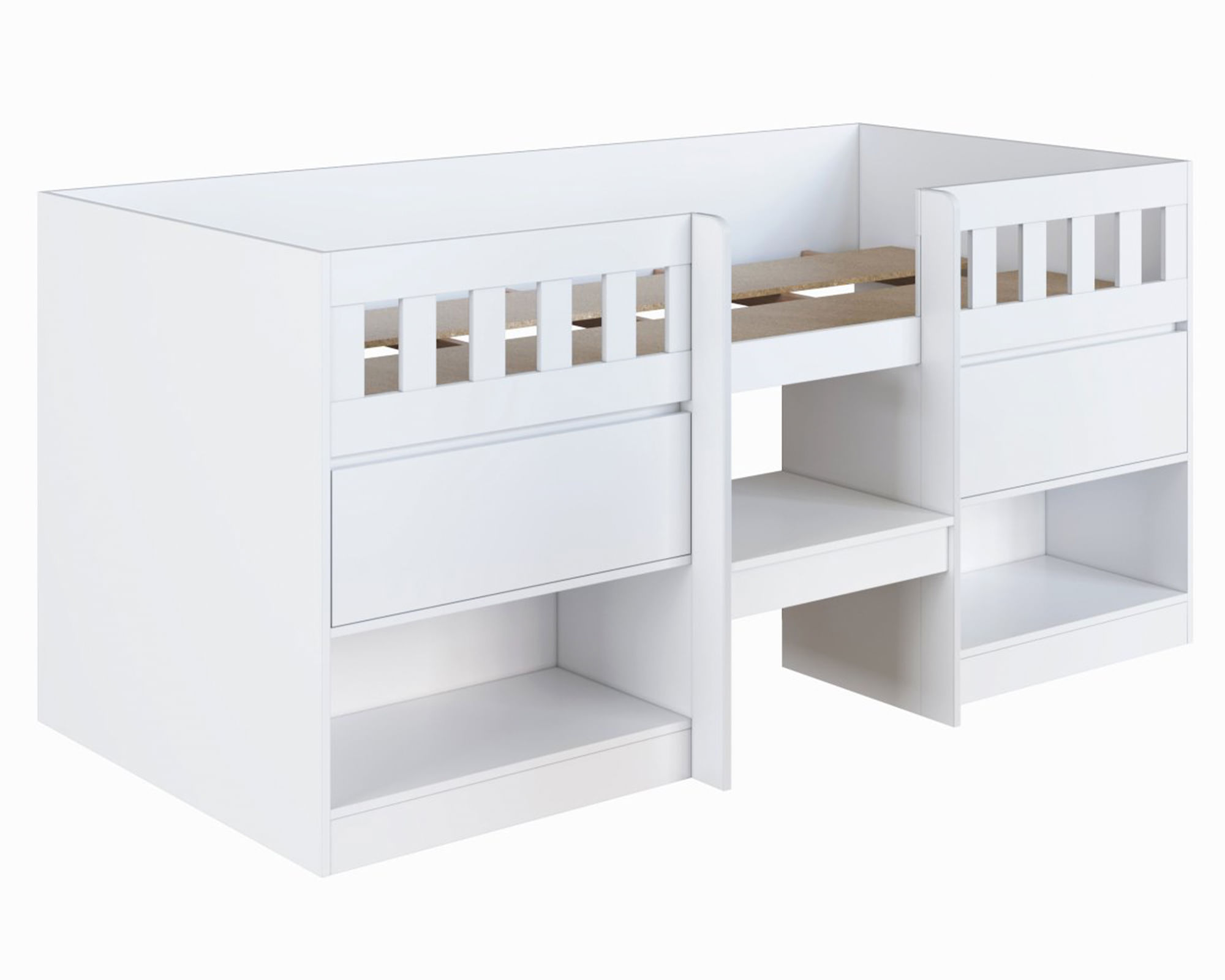 Kidscool Cama infantil funcional 1 plaza blanco