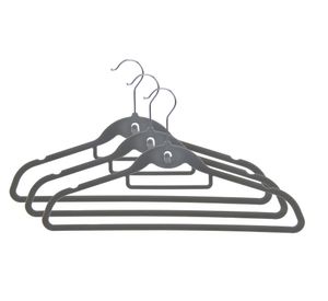 Colgador Terciopelo gris 3 unidades