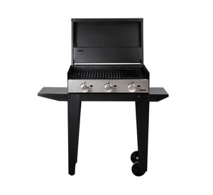 Parrilla a gas 3 quemadores Block gas 750 + carro 750 negro