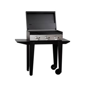 Parrilla a gas 3 quemadores Block gas 750 + carro 750 negro