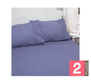 Juego sábanas 2 plazas 144H broderie Amalia violeta