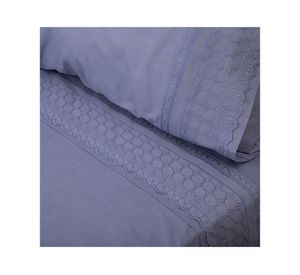 Juego sábanas 2 plazas 144H broderie Amalia violeta