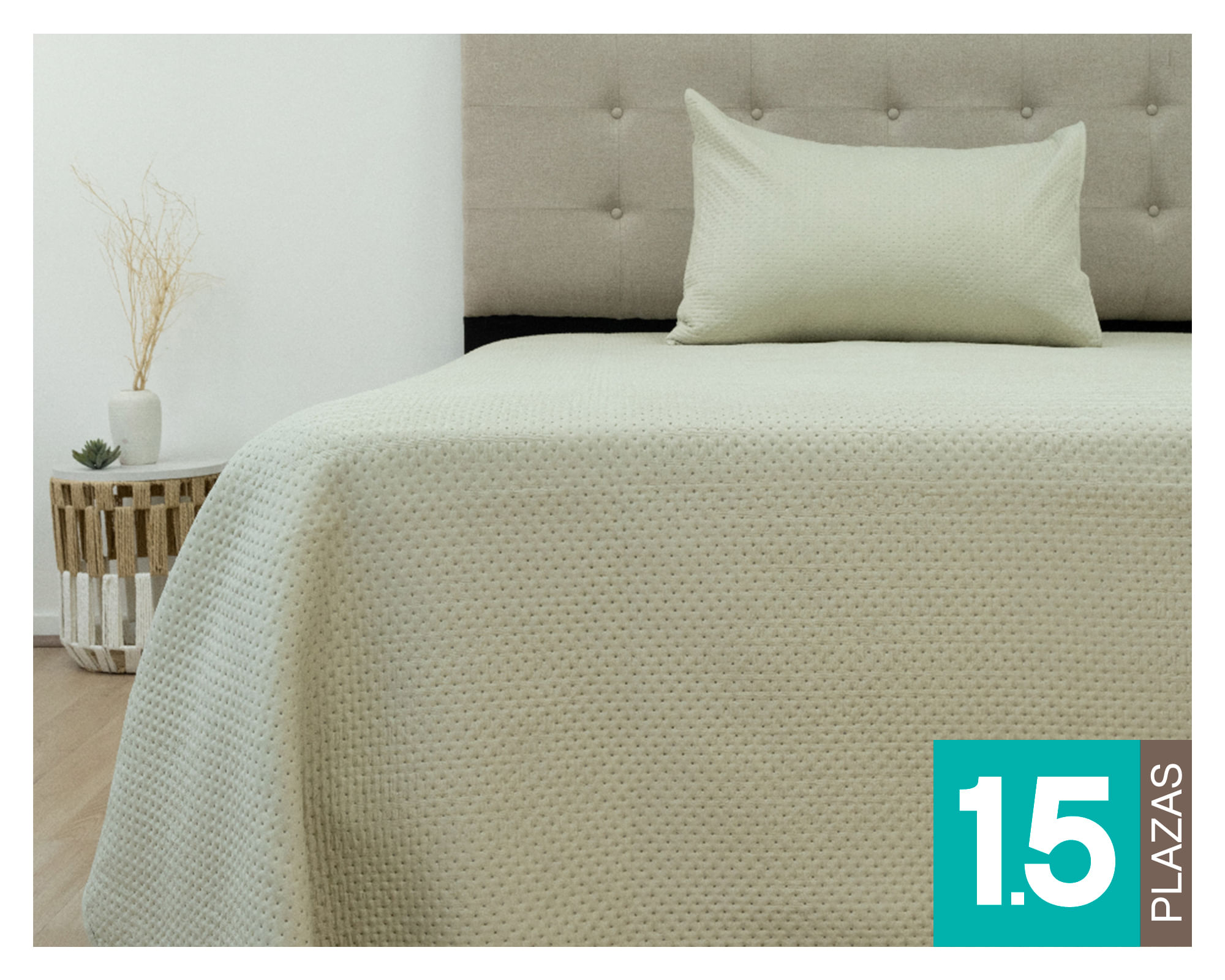 Doral Quilt Boston Lumina beige 1.5 plazas