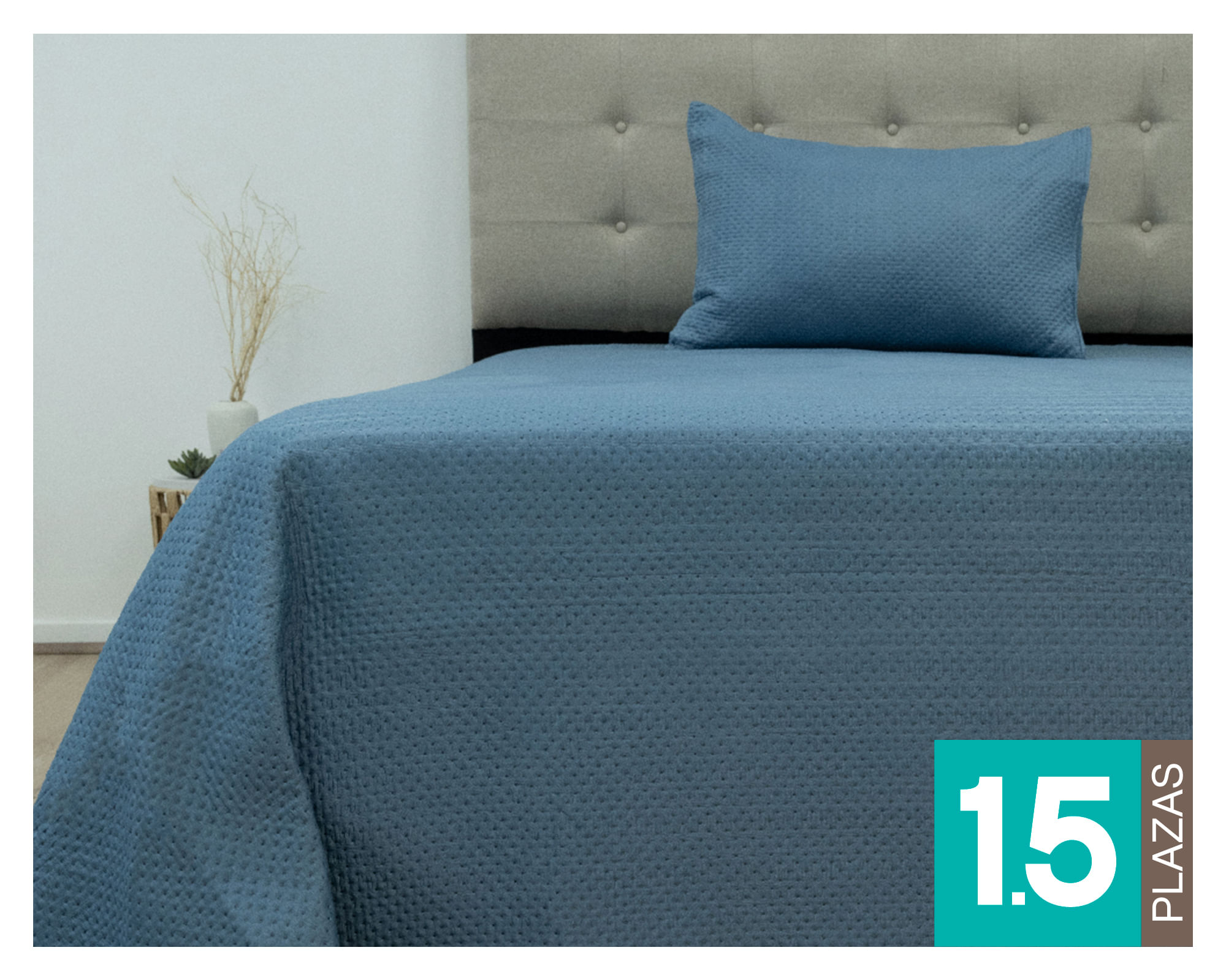 Doral Quilt Boston Lumina azul 1.5 plazas