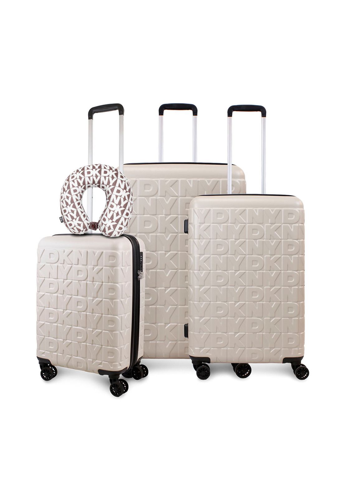 Genérico Set Maletas S+M+L Meghan beige + Almohada de viaje DKNY