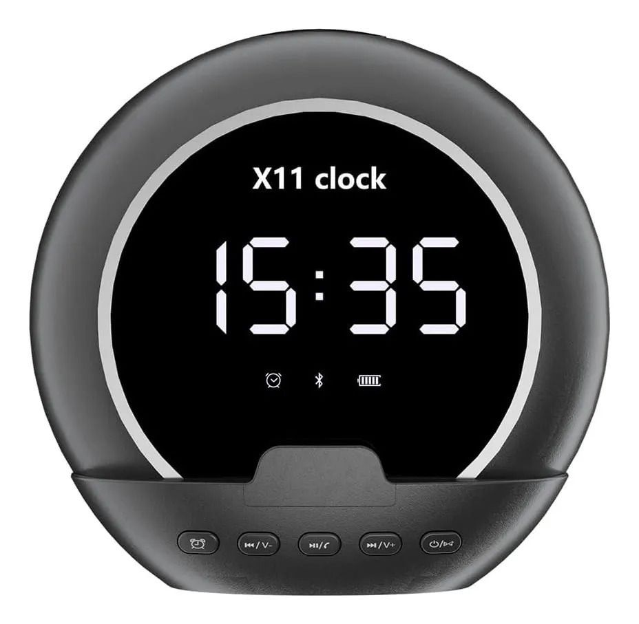 Parlante Bluetooth Portátil Despertador Digital Con Pantalla Negro a $16.990