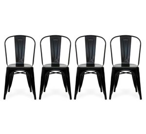Pack 4 sillas Tolix asiento metal negro Form Design