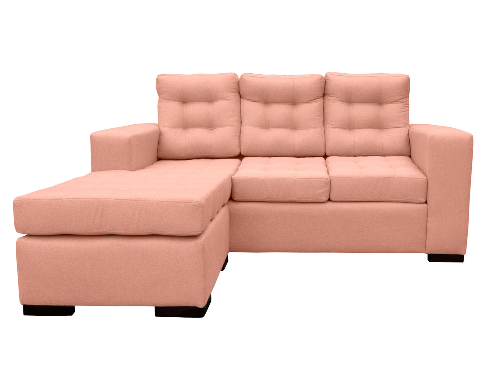 Sofás Home Seccional 3 cuerpos Antu chenille palo rosa