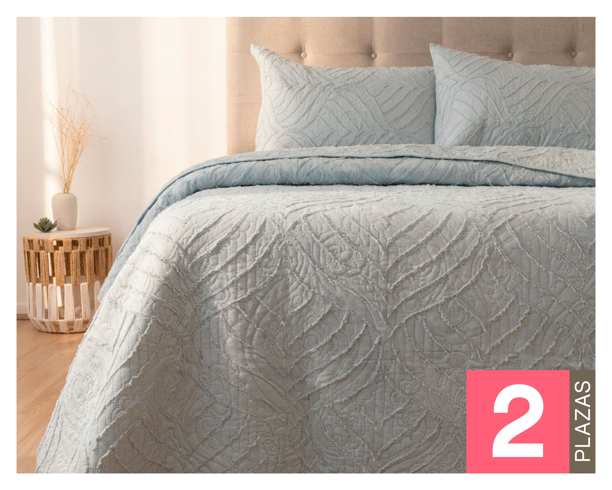 Doral Quilt Hotpress Touch gris 2 plazas