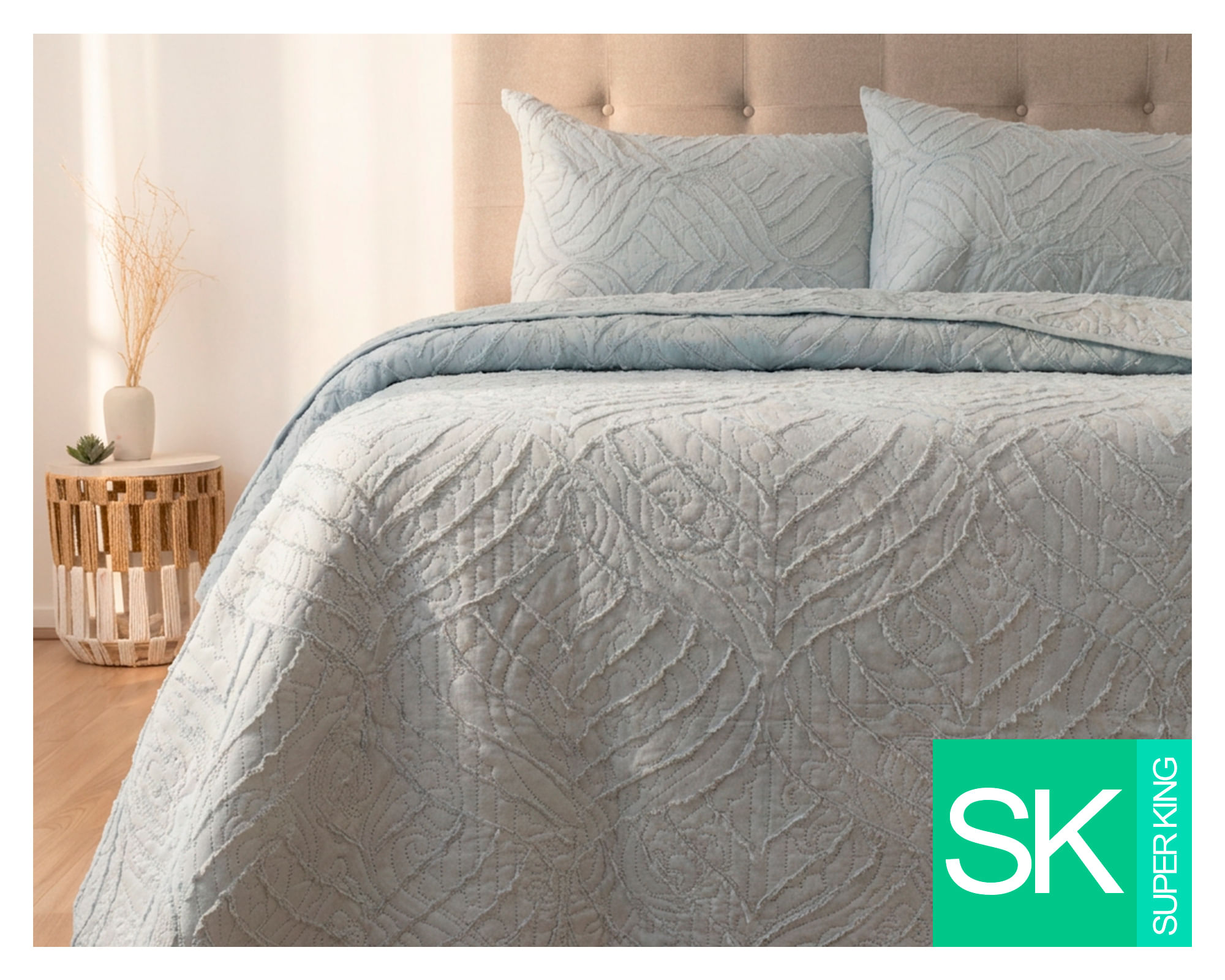 Doral Quilt Hotpress Touch gris súper king
