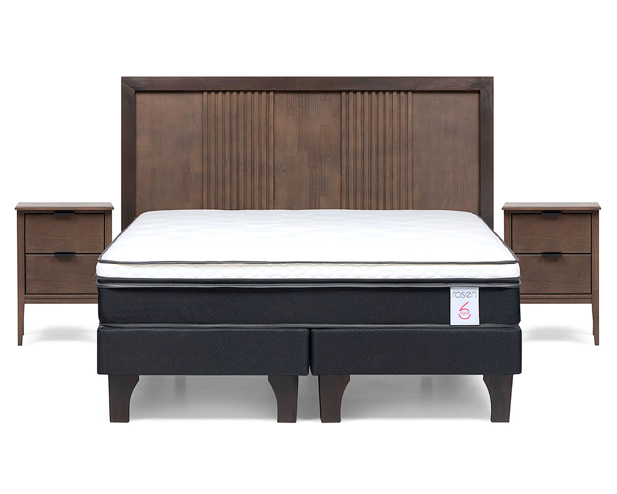 Rosen Cama europea New Style 6 Plus king base dividida + set de muebles Marco