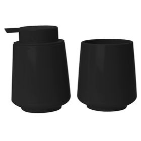 Set accesorios de baño 2 piezas negro