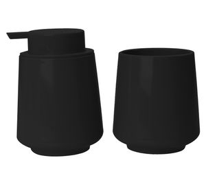 Set accesorios de baño 2 piezas negro
