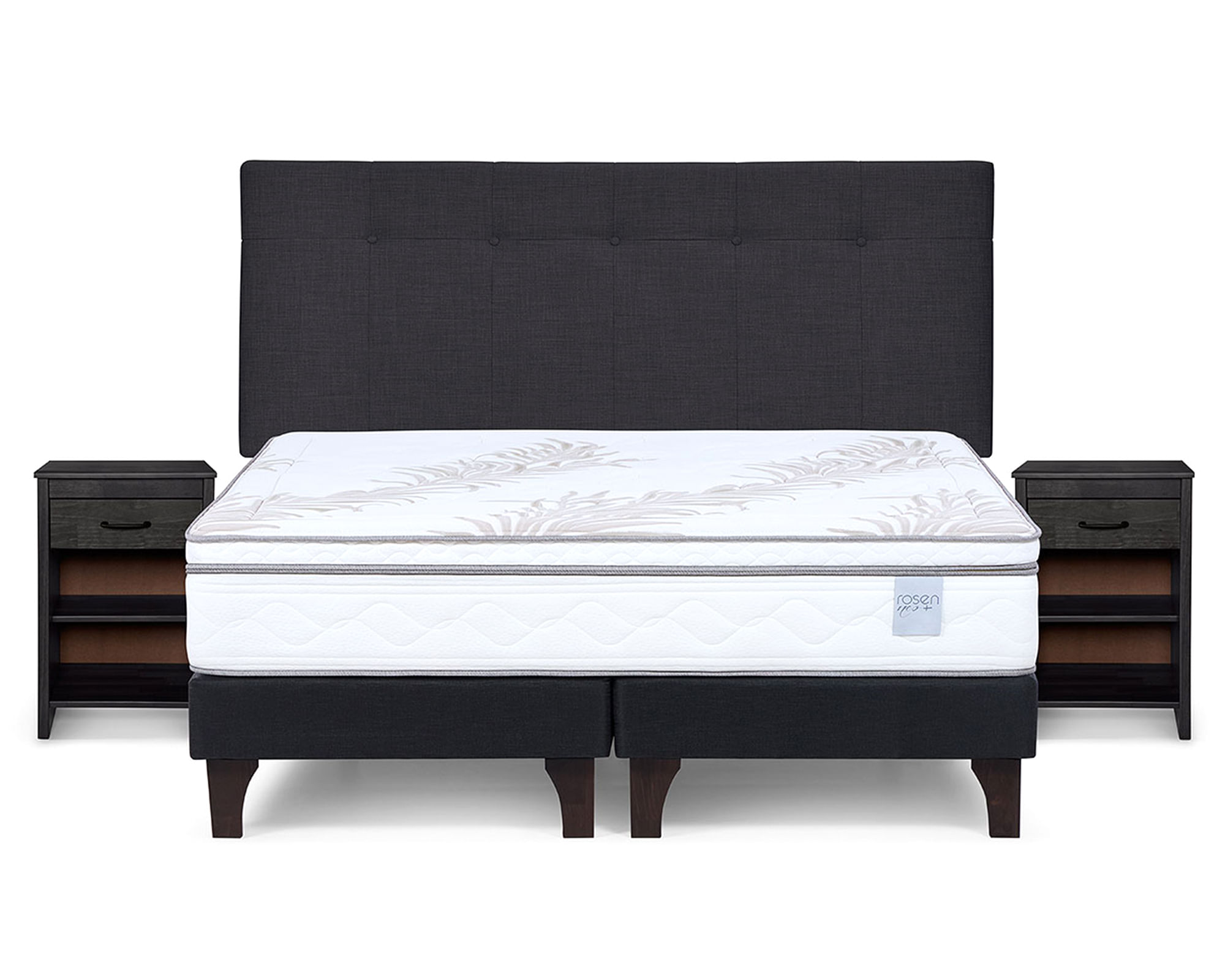 Rosen Cama europea Neo Plus king base dividida 180 cm + set de muebles Bennet gris