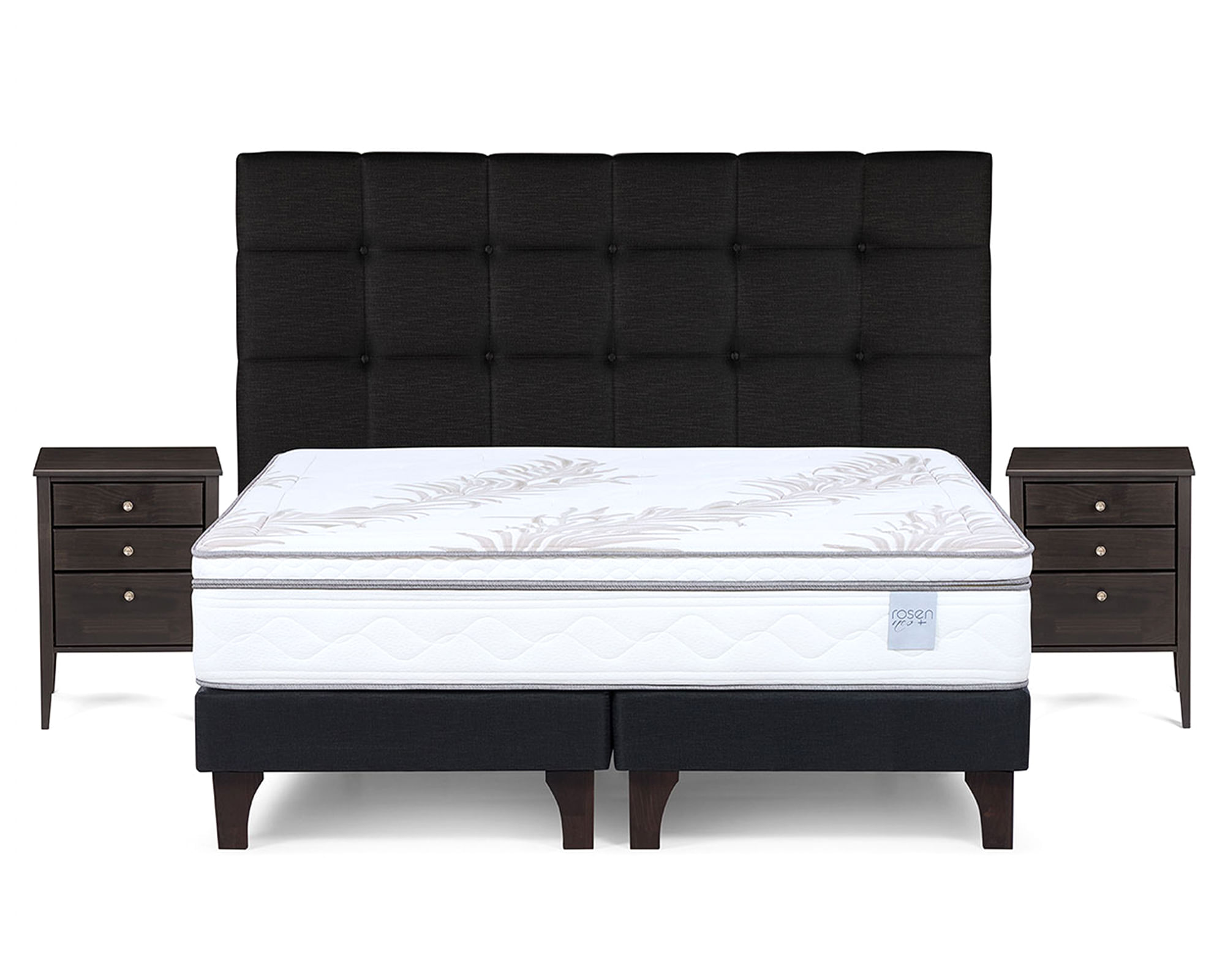 Rosen Cama europea Neo Plus king base dividida 180 cm + set de muebles Issey grafito