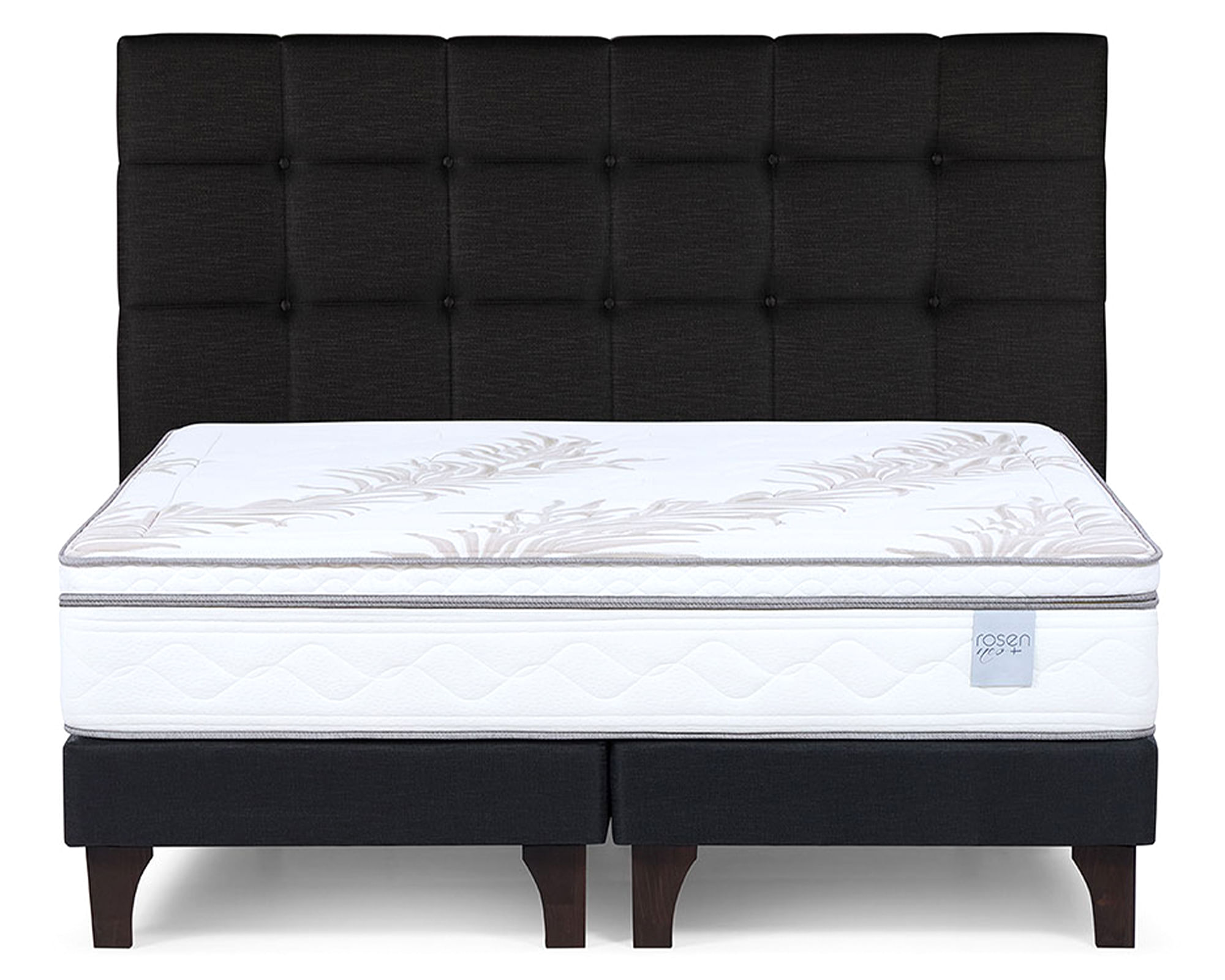 Rosen Cama europea Neo Plus king base dividida + respaldo Issey grafito