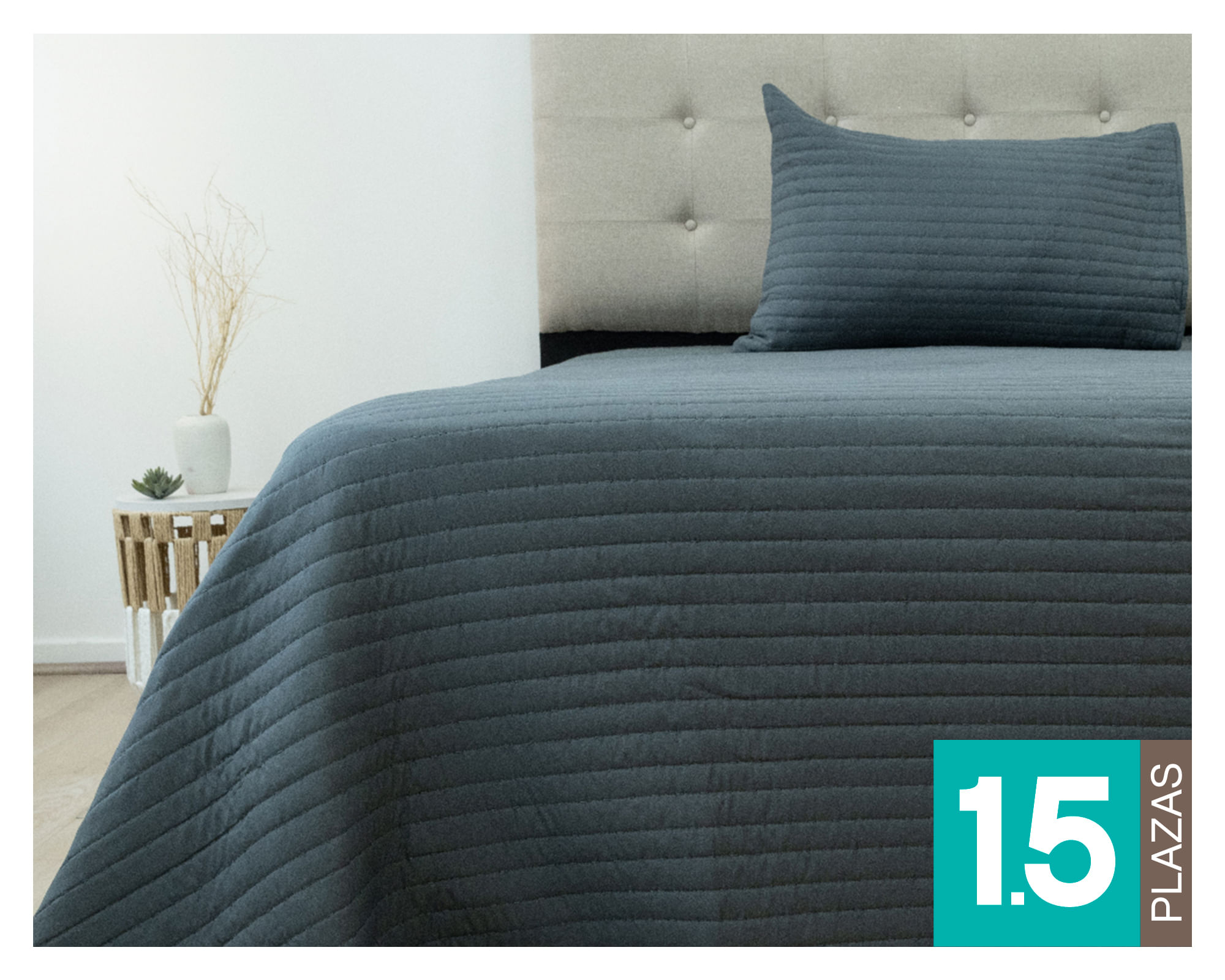 Doral Quilt Marne lúmina gris oscuro 1.5 plazas