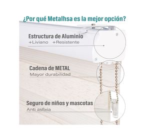 Cortina roller Dúo con cenefa 180x165 cm lino texturado