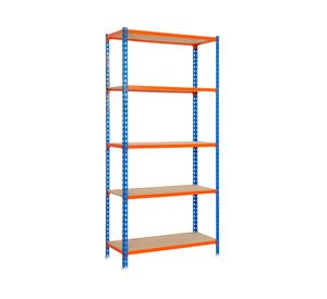 Estante Maderclick Plus azul/naranjo 5 niveles