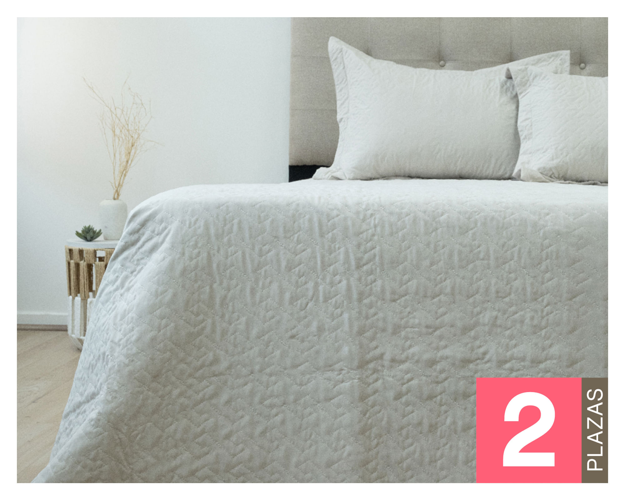 Doral Quilt Velvety beige 2 plazas