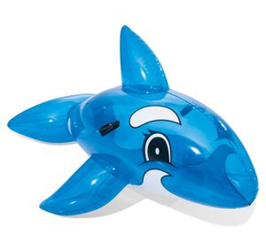 Ballena inflable Ride-on azul