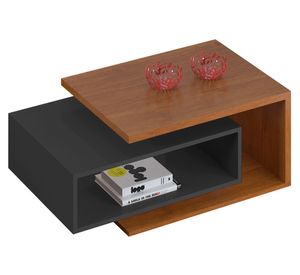 Mesa de centro rectangular Diva 37x51.5x88 cm café gris