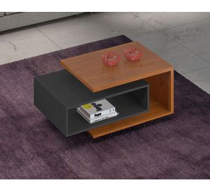 Mesa de centro rectangular Diva 37x51.5x88 cm café gris