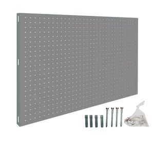 Panel perforado Panelclick 90x60 cm gris + 8 ganchos