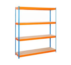 Estante Forte 1806-4CA azul/naranjo/madera 5 niveles